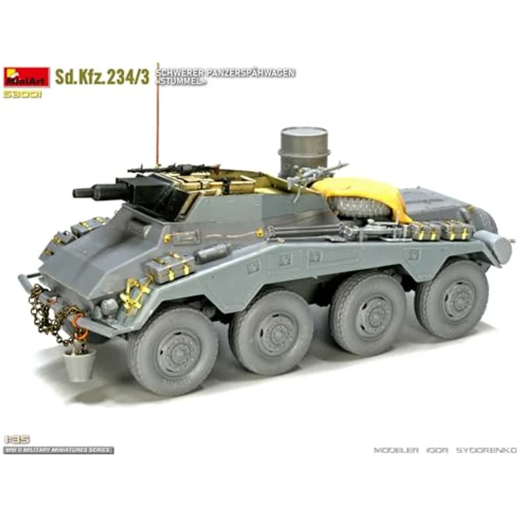 Mini Art 1:35 Sd.Kfz.234/3 Schw. Panzer Stummel, detailliertes Modellfahrzeug mit Photoätzteilen und Decals für vier Varianten – Bild 7