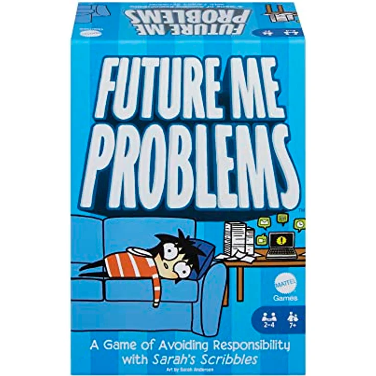 Future Me Problems - Sarah's Scribbles Kartenspiel mit 2 Kartendecks, 2 bis 4 Spieler, perfekt für Familienspiele, Spielzeug für Kinder, 7 Jahre, HPH14 – Bild 1