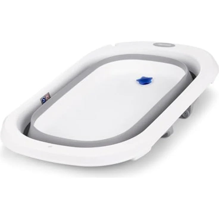 Chipolino Babywanne Isla, faltbar mit Badekissen und integriertem Wasserablauf, Farbe: grau – Bild 4
