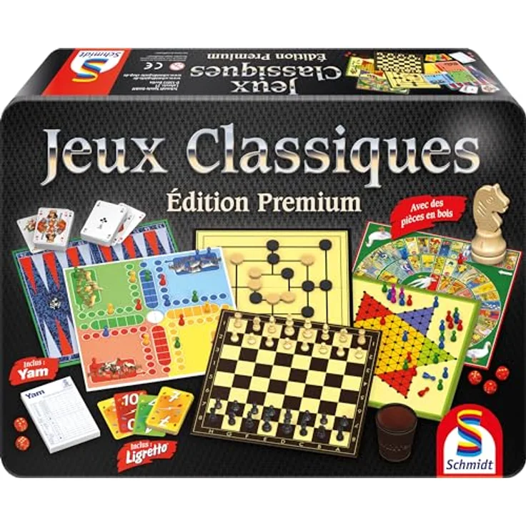 Schmidt Spiele 88263 Premium-Metallbox, Spielkollektion mit Yam, für 1 Spieler ab 6 Jahren