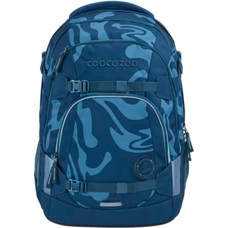 Coocazoo MATE „Breaking Waves“ 3-teiliges Schulrucksack-Set, ergonomischer 30L Tornister in blau mit Brust- und Hüftgurt, inkl. Mäppchen und COLOUR UP-Set – Bild 3