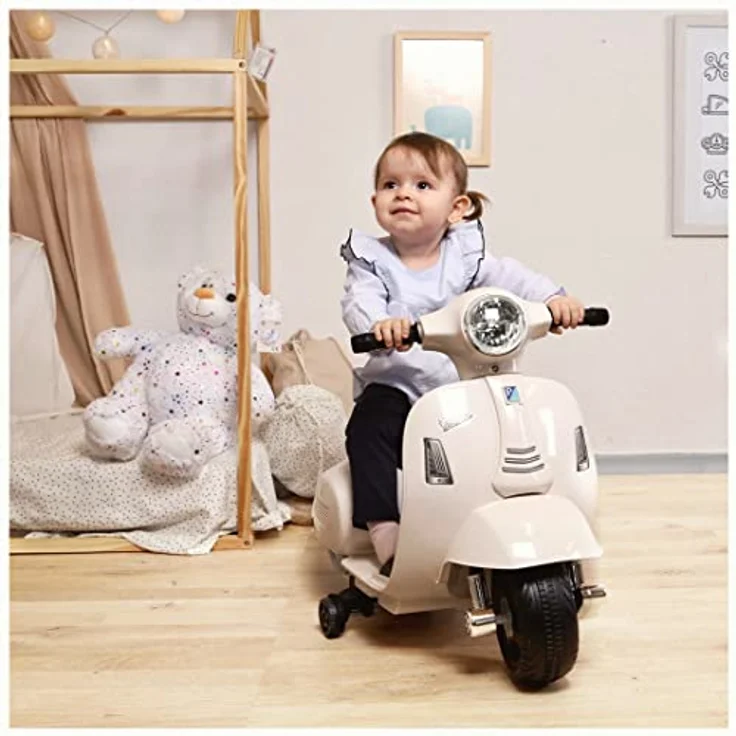 TURBO CHALLENGE Vespa GTS, Elektrischer Roller in Rosa, mit Gaspedal, Beleuchtung und Sound, max. 25 kg, wiederaufladbare Batterien, geeignet für Kinder ab 24 Monaten – Bild 3