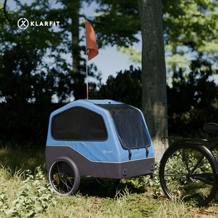 KLARFIT Fahrradkinderanhänger Goldie Home, Wetterfest, klappbar, Stahl 20-28" – Bild 7