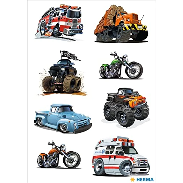 HERMA Aufkleber 3085 American Cars, 24 mehrfarbige selbstklebende Etiketten – Bild 2