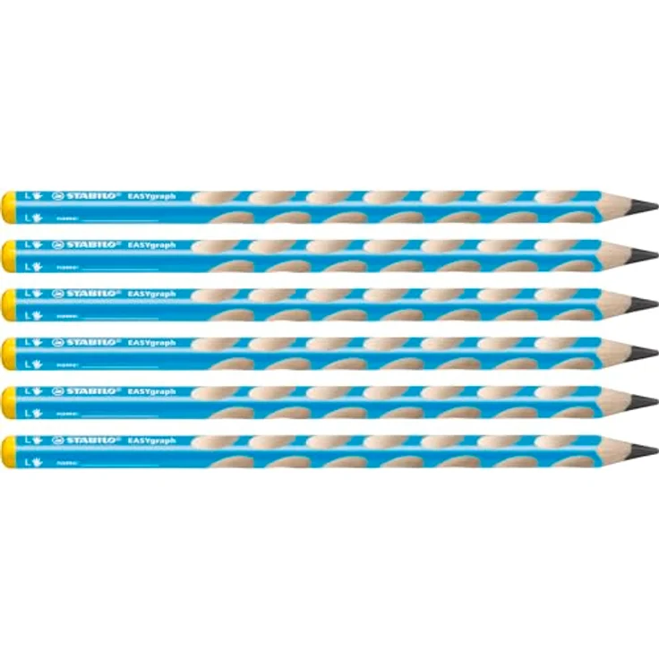 STABILO EASYgraph, Ergonomischer Dreikant-Bleistift für Linkshänder mit rutschfesten Griffmulden, HB/2B, in 5 Farben erhältlich – Bild 1