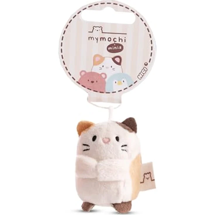 NICI MYMOCHI Katze Angy beige gefleckt, 5cm, weiches Plüsch-Kuscheltier mit Loop zum Anhängen, ideales Geschenk für Kinder & Erwachsene – Bild 4