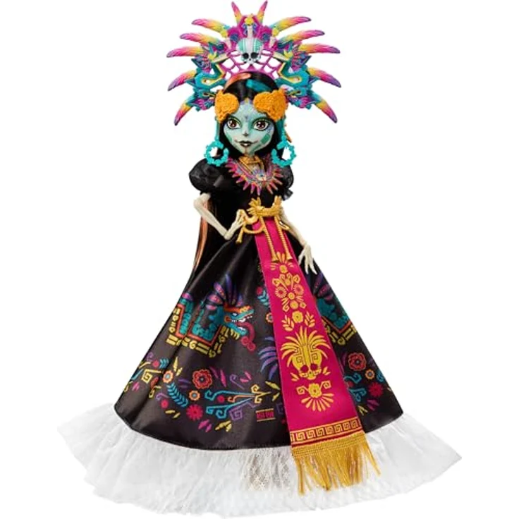 Mattel Lalka Monster High Skullector Skelita Calaveras, Sammelfigur zur Edycja Día de Muertos, 32 cm, mehrfarbig – Bild 6