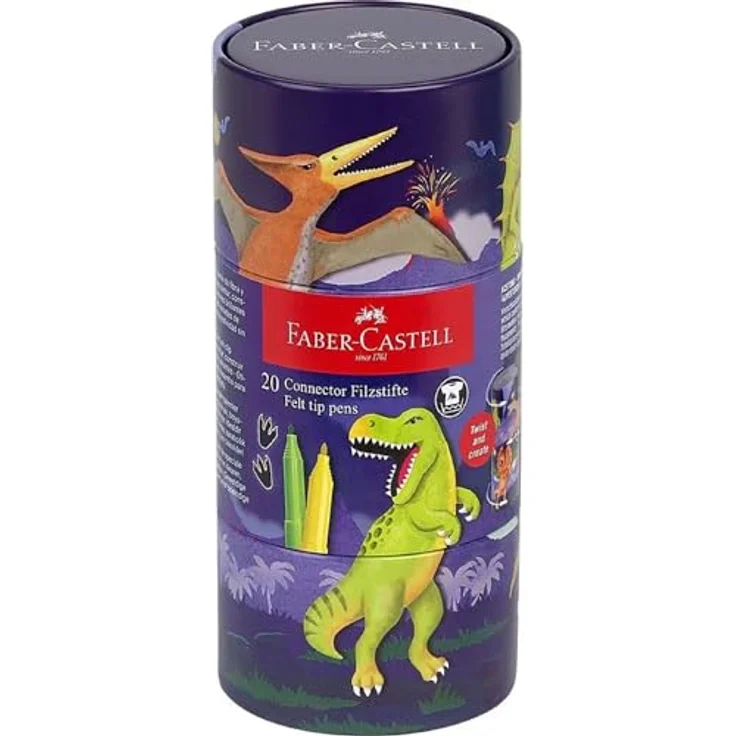 Faber-Castell Connector Filzstift - Dino, hochwertiger Filzstift mit cleverer Verbindungstechnologie – Bild 5