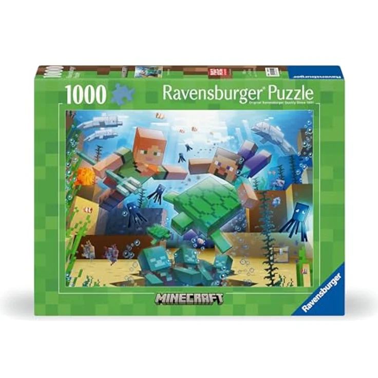 Ravensburger Puzzle 12000421 - Minecraft Mosaic - 1000 Teile Puzzle für Erwachsene und Kinder ab 14 Jahren, Minecraft Puzzle, Minecraft Geschenke, bunte Landschaftsmotive, reflexfreies Puzzlebild, recycelte Pappe, 69,90 cm x 49,70 cm – Bild 2