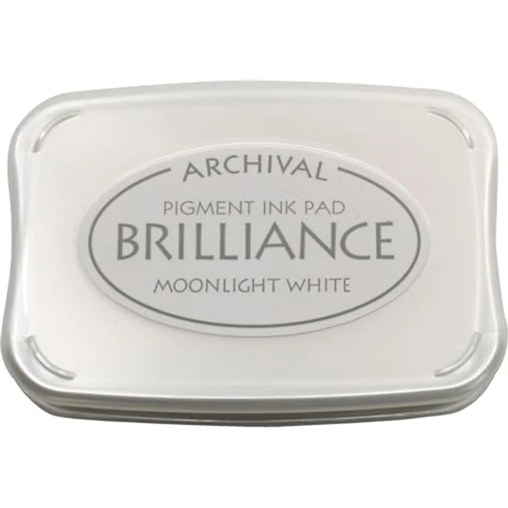 artoz Stempelkissen Brilliance, metallisch-weiß, 9,0 x 6,0 cm, wasserfest, 1 St. – Bild 1