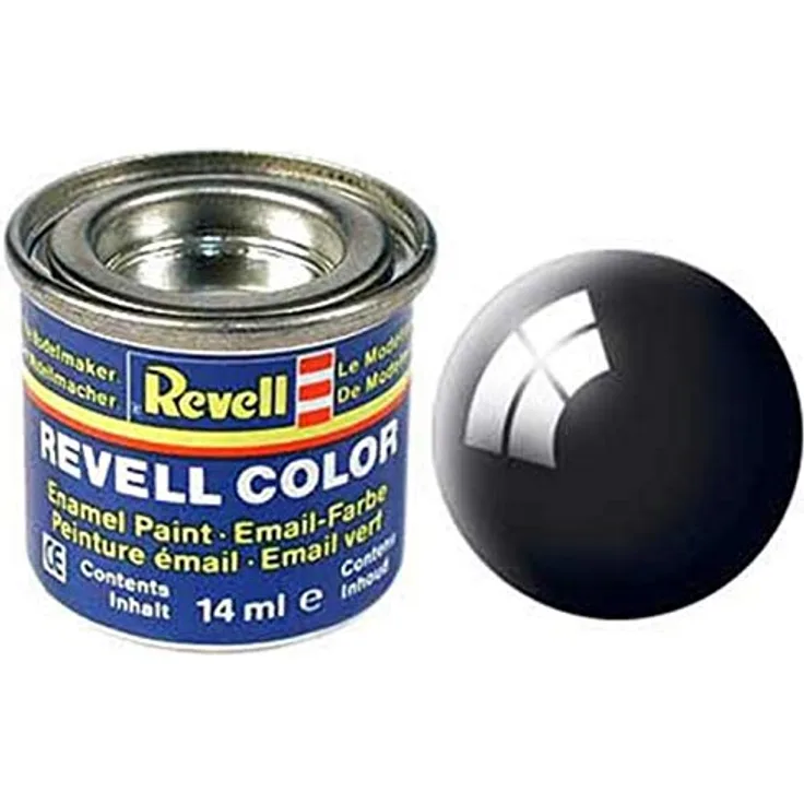 Revell 32107G Emaille-Farbe Schwarz (glaenzend) 07 Dose 14ml