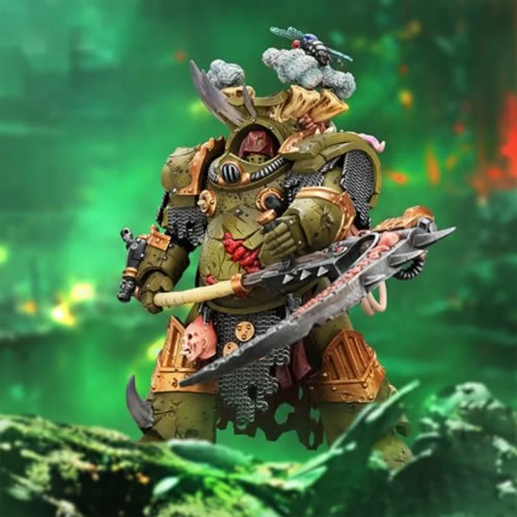 Joy Toy Warhammer 40k Actionfigur 1/18 Death Guard Deathshroud Terminator 1, 14 cm mit Manreaper und Plaguespurter Gauntlet, detailreich und beweglich – Bild 2