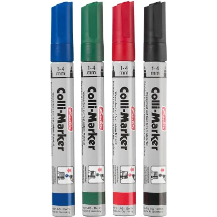 Herlitz 8860603 Colli Marker 1-4 mm schwarz 10 Stück wasserfest, permanent – Bild 2