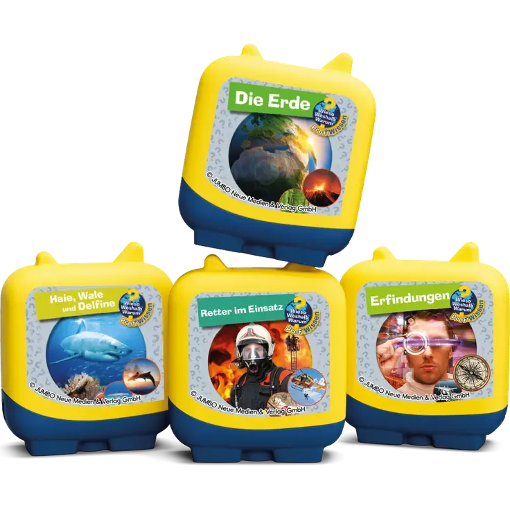 Tonies Clever Tonies - Wieso Weshalb Warum Profiwissen Set, 4 Wissens Hörspiele für Kinder ab 8 Jahren