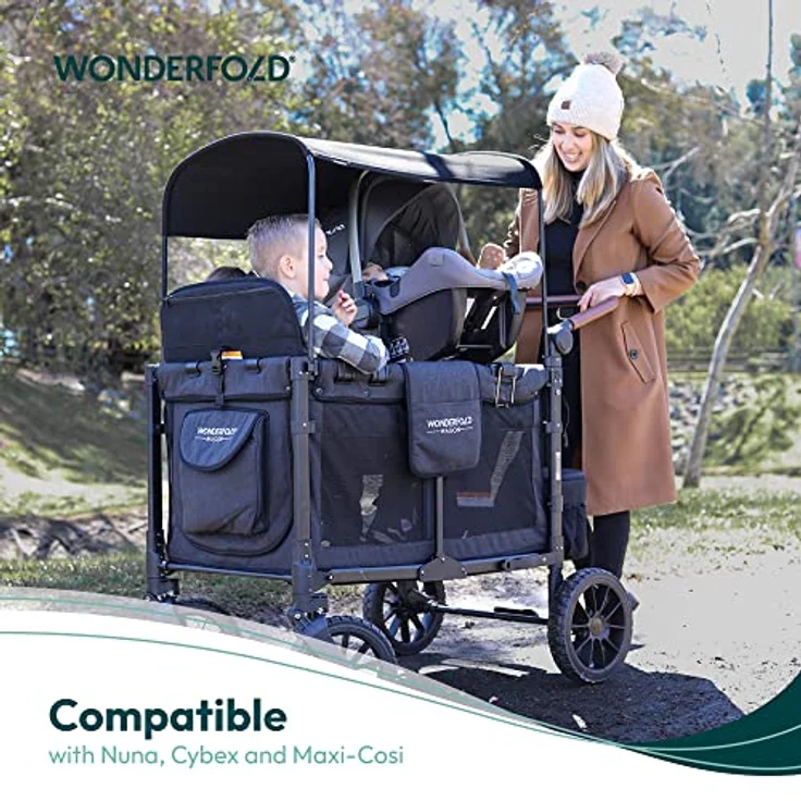 WonderFold KinderVan W2 Serie Autositz-Adapter, sichere Befestigung der Babyschale für Modelle Elite und Luxe, 360º Drehfunktion, einfach zu installieren – Bild 4