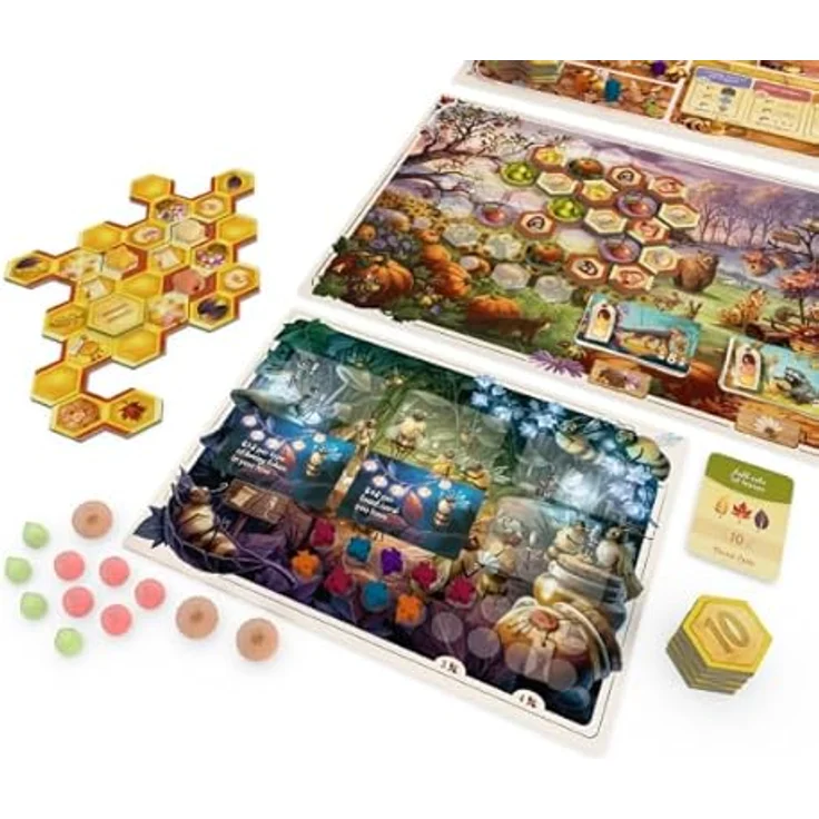 Skellig Games SKE48903 Honey Buzz – Herbstfülle [Erweiterung] Brettspiel Zubehör, flexible Gestaltung, hochwertige Materialien – Bild 4