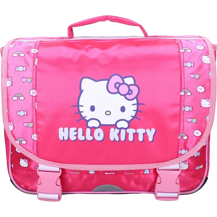 Hello Kitty Schulrucksack Follow The Rainbow, rosa, wasserabweisend, 38x33x12 cm, Volumen 15.048 l