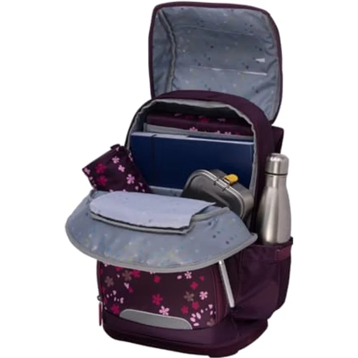 Schneiders Vienna Ergoplus Berry Blossom, 7-tlg. Schulranzen mit ergonomischem Design, 21 Liter Volumen, wasserabweisend und recyceltem Material – Bild 8