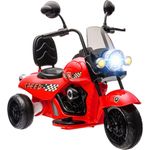 AIYAPLAY Elektro-Kindermotorrad 6V mit Musik und ELD-Scheinwerfer, 3-5 km/h, Rot