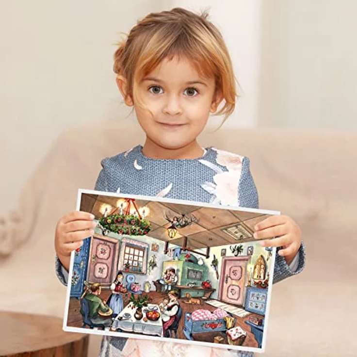 Richard Sellmer Verlag Adventskalender "Weihnachten in der Stube", nostalgischer Weihnachtskalender mit 24 tollen Bildern, Format A4 – Bild 2