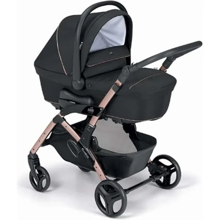 CAM Fluido Easy Kinderwagen 2in1 – stilvoller Sportwagen mit umkehrbarem Sitz, klappbar, ergonomisch, bis 22 kg (Schwarz)