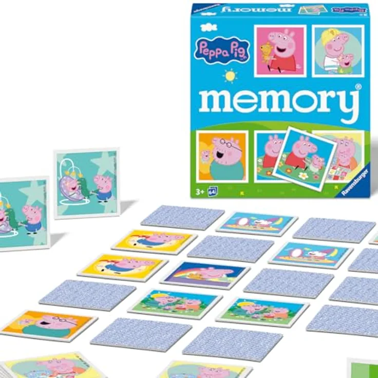 Ravensburger memory® Peppa Pig 25086, Merkspiel mit 32 Kartenpaaren, altersgerecht für die ganze Familie
