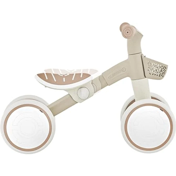 Globber Learning Bike, Aufsitzrad mit 7 Zoll EVA-Bereifung, 4-rädrig, höhenverstellbarem TPR-Sattel und abnehmbarem Körbchen, Taupe – Bild 4