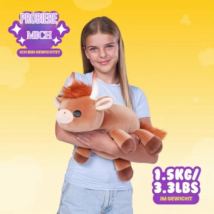 Hug-A-Lumps MEDIUM Highland Cow (Holly) - Stoffpuppe aus der Series 2 mit weichem Plüsch – Bild 4
