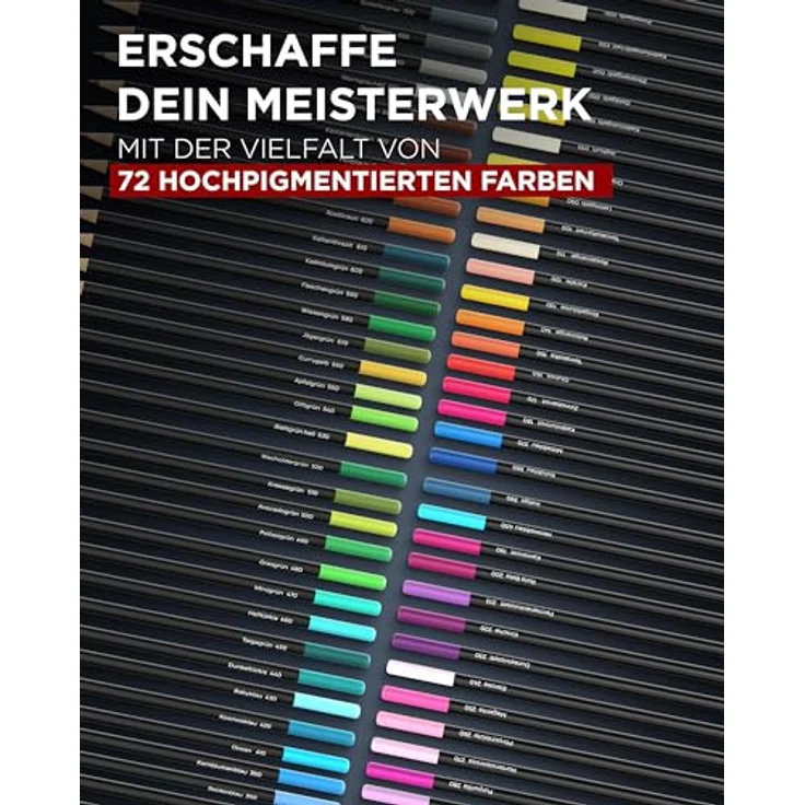 LIEBERGE Buntstifte Set 72 Farben, Hochpigmentierte Profi-Nylon-Etui mit bruchsicheren Minen – Bild 3