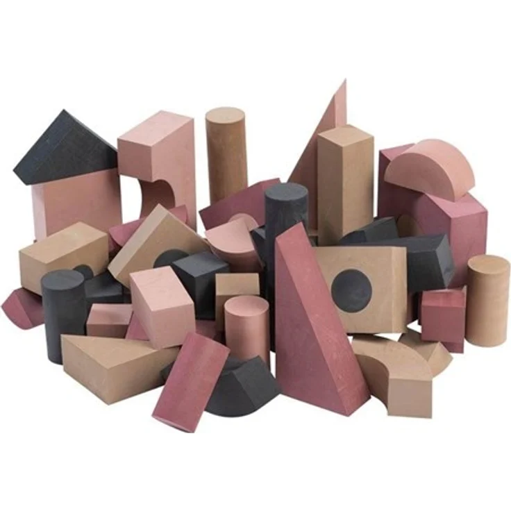 Babytrold Foam Building Blocks, Bunte Bauklötze in Dusty Rose, 52 Teile