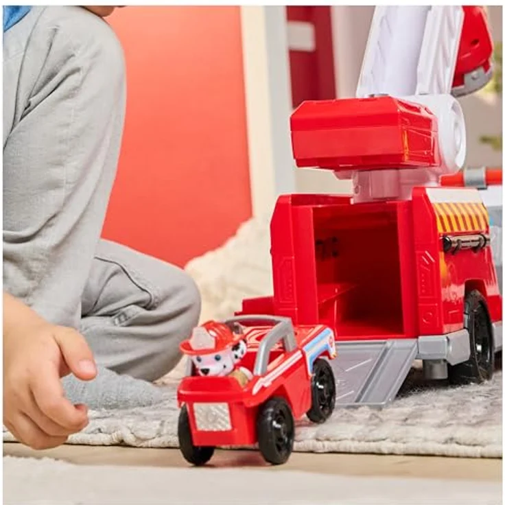 Spin Master Paw Patrol-Fire Rescue-Deluxe Feuerwehr, Spielzeugauto, lizenziertes Feuerwehrfahrzeug, bunt, 13,34 cm hoch – Bild 9