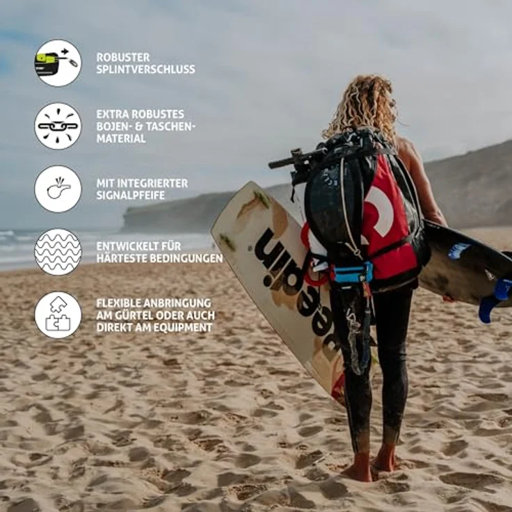 Restube Extreme Wildwasser Schwimmboje für raue Bedingungen – Aufblasbare Schwimmhilfe mit One-Pull Mechanismus und Pfeife, leuchtend gelb – Bild 4
