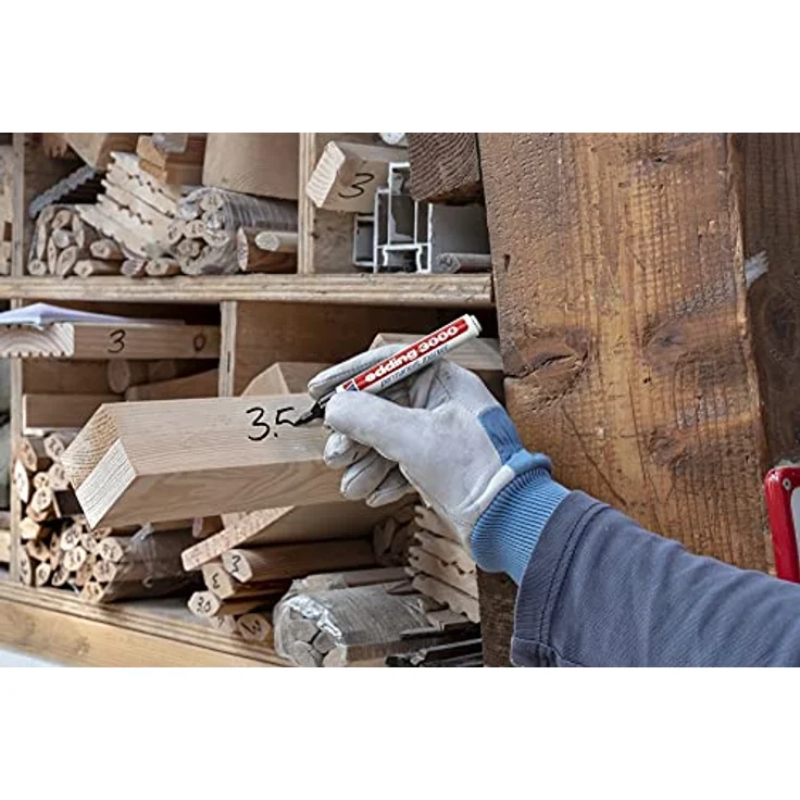 edding 3000 Permanentmarker - schwarz - 1 Stift - Rund-Spitze 1,5-3 mm - schnell trocknender Permanent Marker - wasserfest, wischfest - für Karton, Kunststoff, Holz, Metall - Universalmarker – Bild 5