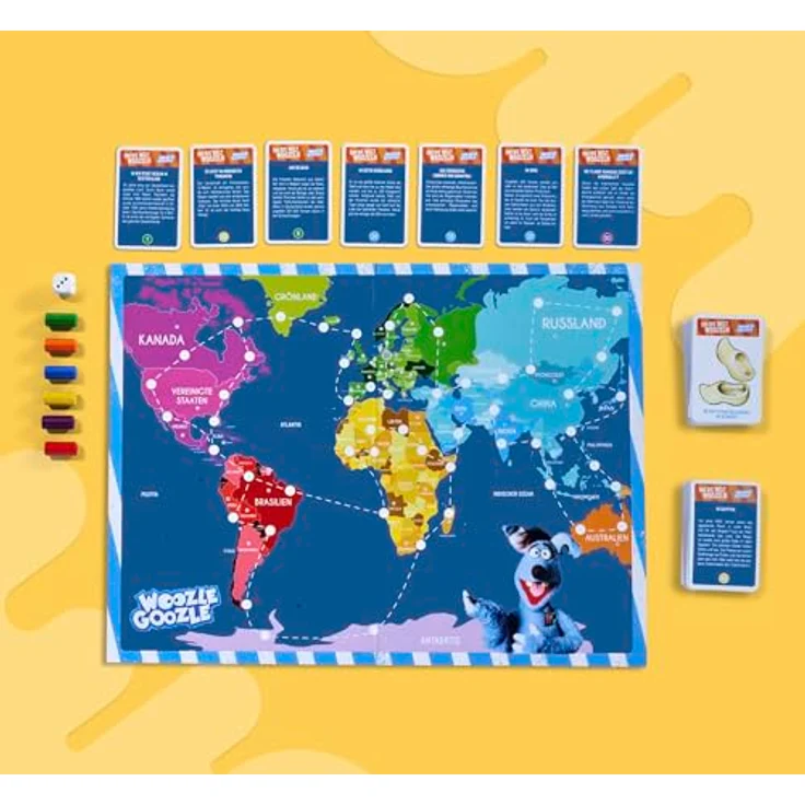 Noris 606102072 - Woozle Goozle Um die Welt woozeln (Spiel ab 6 Jahre) - spannende Quiz-Weltreise für Kinder, 2-6 Spieler, ca. 30 Min. Spiel-Dauer - Offiziell lizenziert & hergestellt in Deutschland – Bild 5