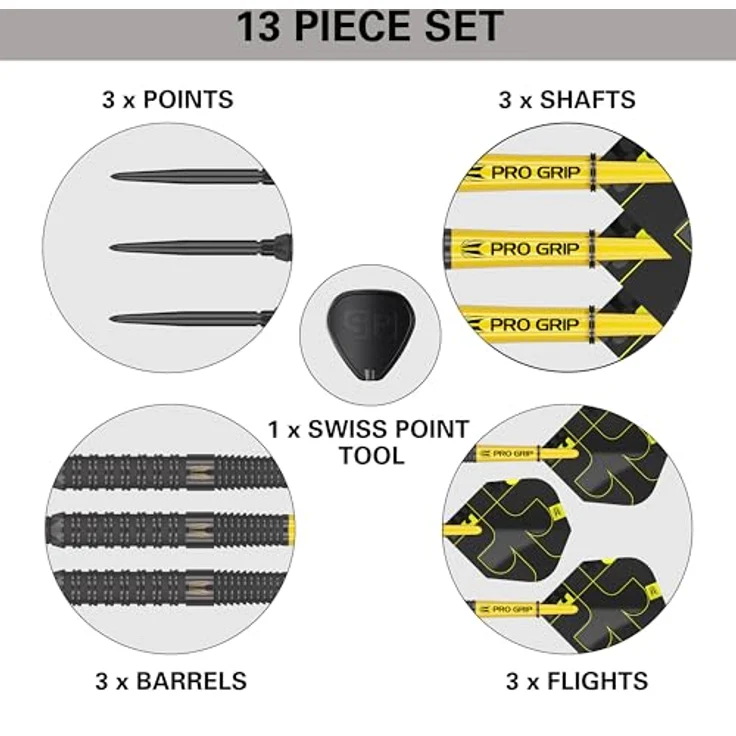 Target Darts Bolide Void 90% Tungsten Dart Set, Stahlspitzen-Darts mit Swiss-Point-Technologie, Barrel 02, 22G, schwarze Darts, inkl. Swiss Point-Werkzeug – Bild 5