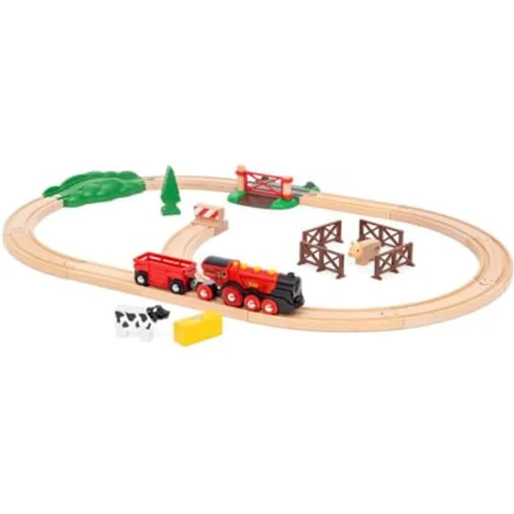 BRIO® Rote Lola Bauernhof Zugset, 24-tlg. Spielzeug-Eisenbahn mit Batterielok, FSC®-zertifiziert – Bild 4