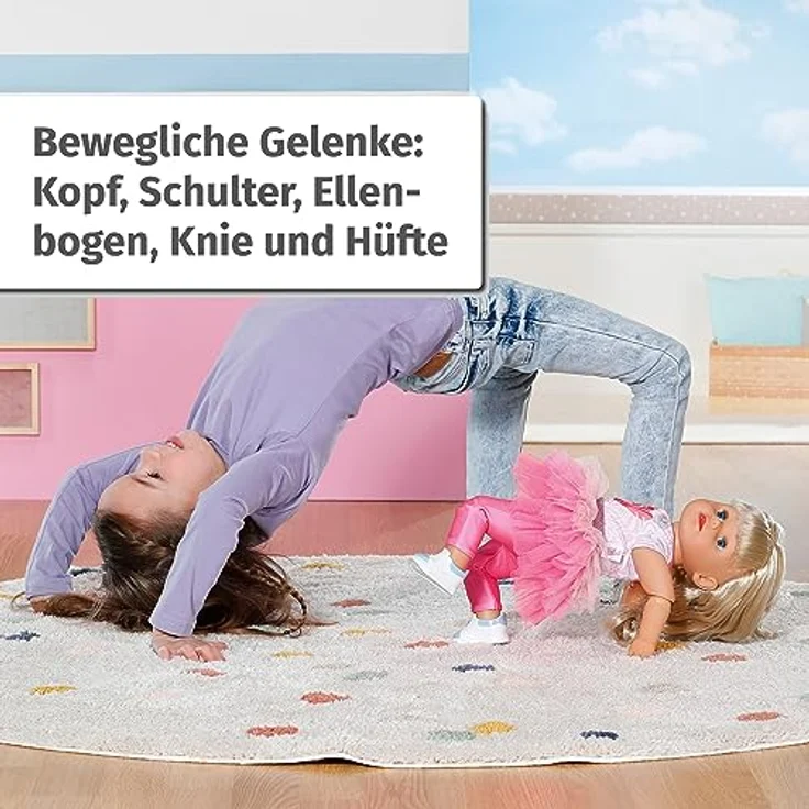 BABY born Sister Play & Style 43cm mit 7 lebensechten Funktionen ohne Batterien, inkl. Outfit und BABY born Zubehör für Haarstyling, beweglicher Kopf, Arme, Beine und Hüfte, 835401, Zapf Creation – Bild 2