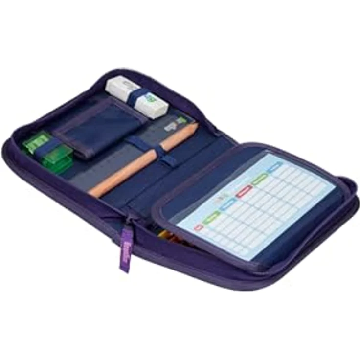 ergobag Federmäppchen Set 22-teilig, Lyra Buntstifte, Stundenplan-Fach, Kleingeld Fach, Lineal SternguckBär - Lila – Bild 3