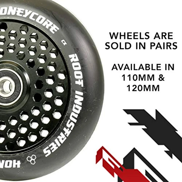 Root Industries Stuntscooter Root Industries Honeycore Stunt-Scooter Rollen 110mm Schwarz, Leichte Waben Struktur, Abec 11 Kugellager – Bild 2