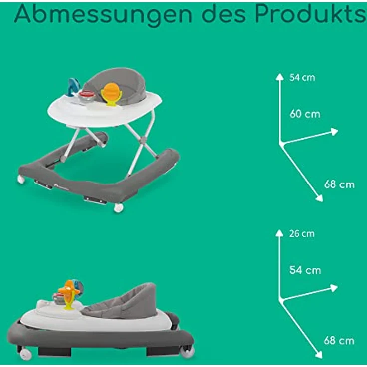 Bebeconfort Explorer Lauflernhilfe, mit abnehmbarem Aktivitätstablett, Einfach zusammenklappbare Lauflernhilfe für Babys, von 6-18 Monaten, bis zu 12kg, Gray Mist – Bild 9