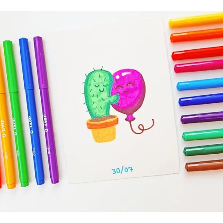 Jovi Filzstift Marker-Set MAXI 96 Stück, Bunte Filzstifte mit 3 mm Spitze, ergonomisch (96 Stück) – Bild 6