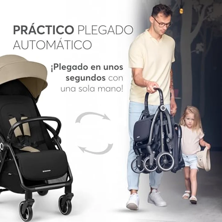 Kikka Boo Kinderwagen Buggy Ciela 22 kg faltbar 360-Grad-Drehung Vorderräder Gurt, beige – Bild 3
