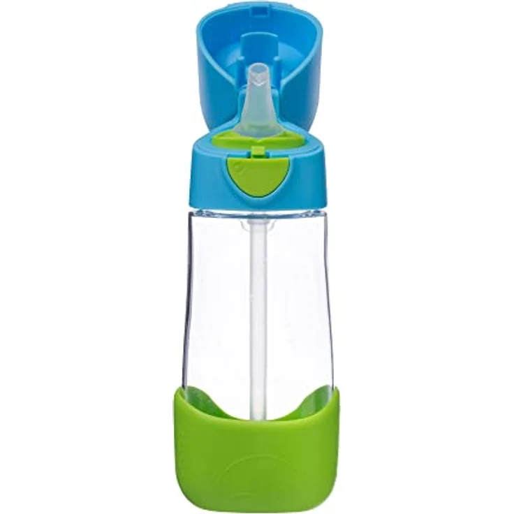 b.box TritanTM Wasser und Trinkflasche Kinder | Griffige Trinkflasche Kinder Auslaufsicher | Ideal Nach Strohhalm-Trinklernbecher | 450 ml, Blau – Bild 4