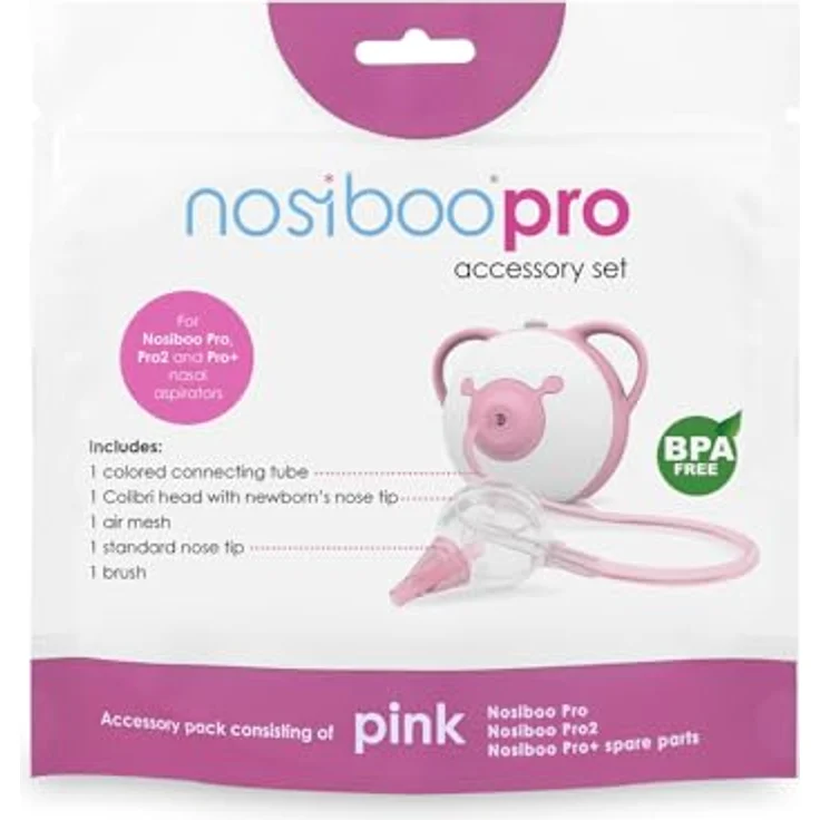Nosiboo Pro Accessory Set, Nasensauger Zubehör mit Colibri-Kopf, Standard Saugspitze, Schlauch, Filter und Bürste – Bild 1