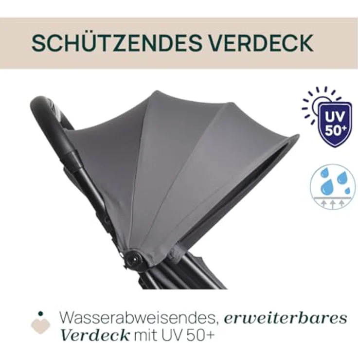 Chicco Urbino Kinderwagen, Leichter Buggy für 0-4 Jahre, max. 25 kg, Zusammenklappbar, Verstellbare Fußstütze, Verdeck – Bild 4
