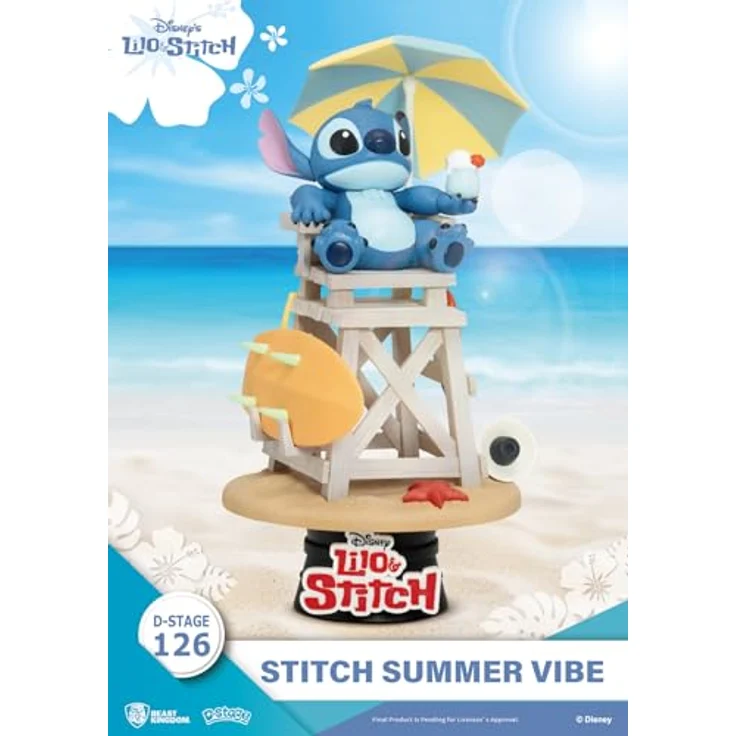 Beast Kingdom Disney D-Stage PVC Diorama Stitch Summer Vibe, 16 cm, detailreiches Sammlerstück mit Sockel – Bild 5