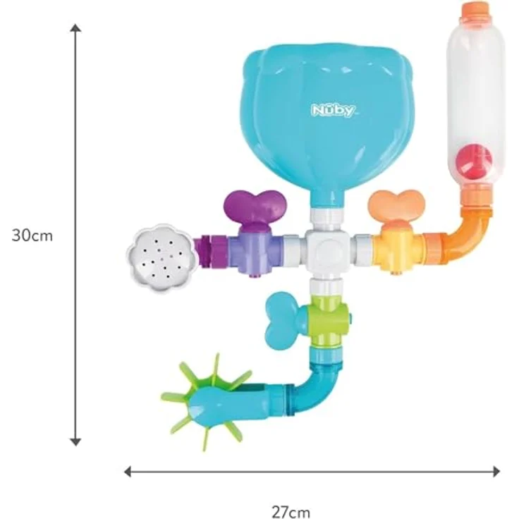 Nuby Wacky Waterworks, Bade-Spielzeug mit Saugnapf für kognitives Wachstum | Interaktives Wasserspielzeug für Kinder ab 18 Monaten | Sensory Entwicklung, einfache Montage und Pflege – Bild 3