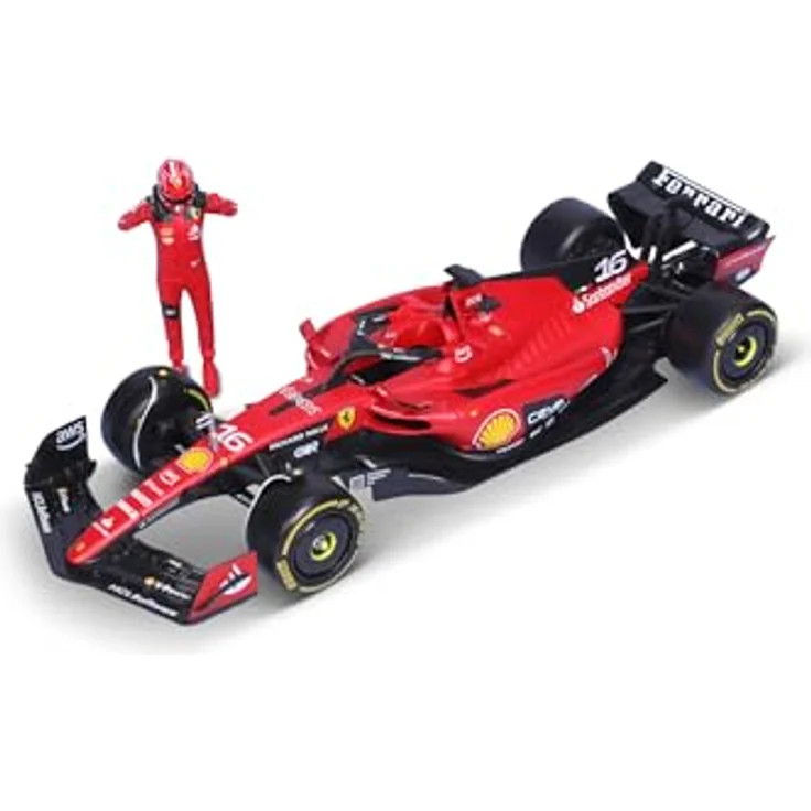 BBURAGO Ferrari SF-23 Charles Leclerc #16 2023, Maßstab 1:24 Modellfahrzeug mit realistischer Figur, offizielle Ferrari-Lizenz, geeignet ab 14 Jahren – Bild 1