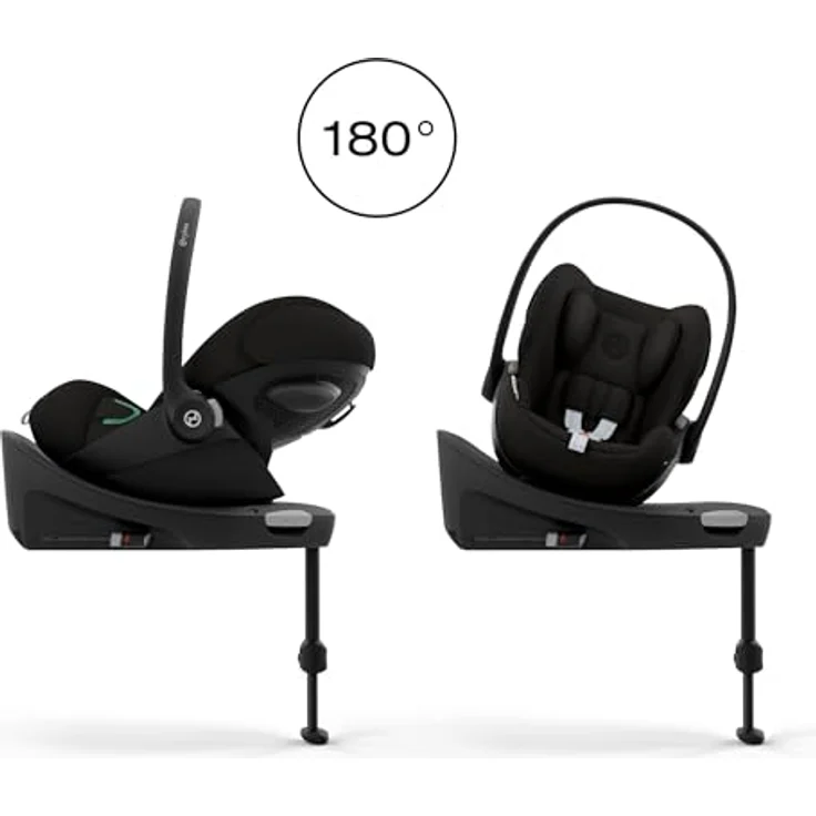 Cybex Cloud G3 i-Size Babyschale, 0 - 13 kg mit Liegeposition und 180°-Drehung, Magic Black – Bild 3