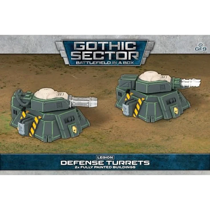 Gale Force Nine Gothic Sector Legion Defense Turret, 2x bemalte Verteidigungstürme mit 3 Waffenoptionen, vorlackiertes Spielzubehör – Bild 4